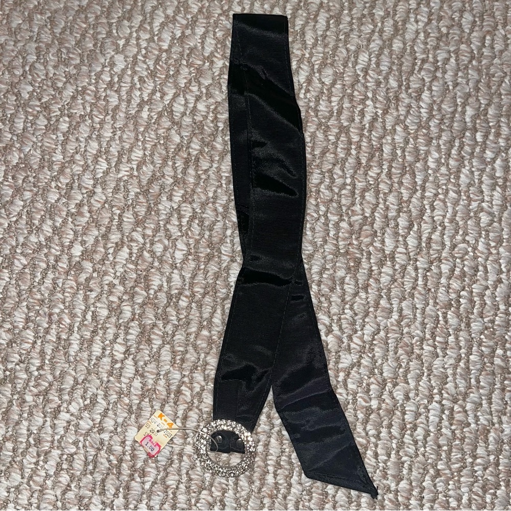 NWT Vintage Black Satin Belt
